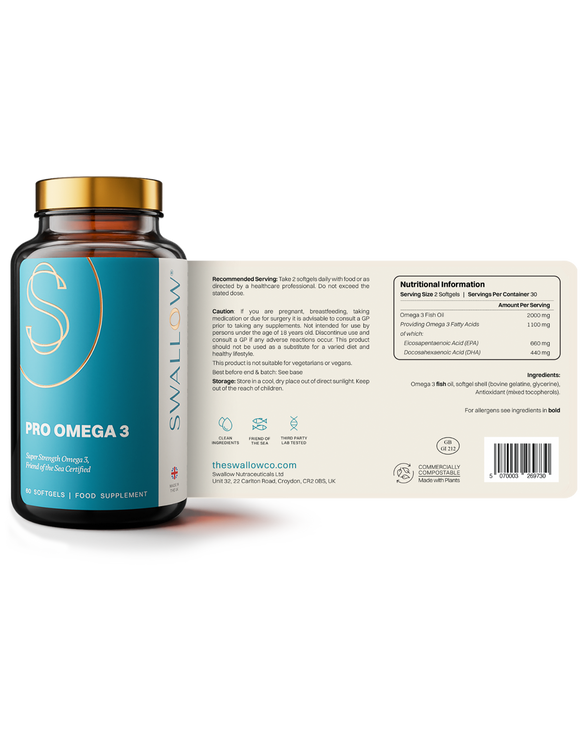 Pro Omega 3 Super Strength Fish Oil - High EPA and DHA – The Swallow Co